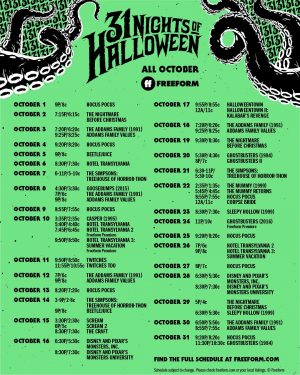 SPOOKY SEASON HAS STARTED | Freeform's 31 Nights of Halloween Schedule
